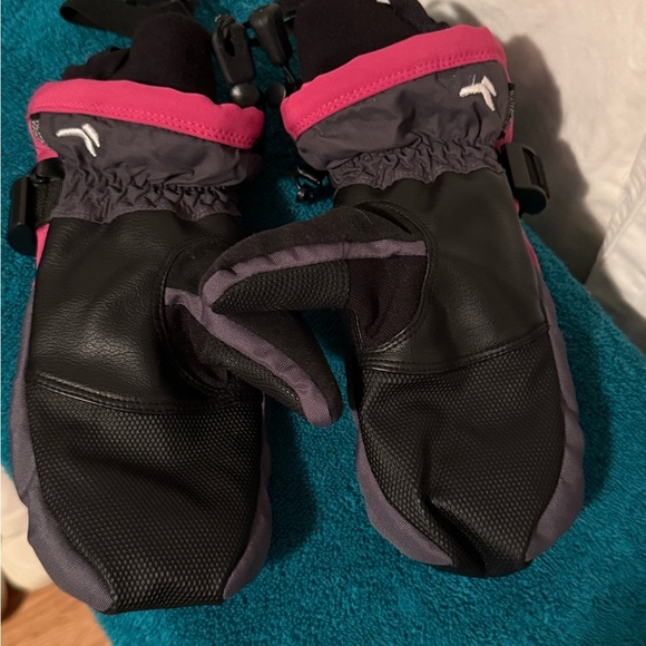 Kombi Ski Mittens Juniors Sz M Storm Cuff Mitt Pink/Blk Waterproof & Breathable - Picture 2 of 7